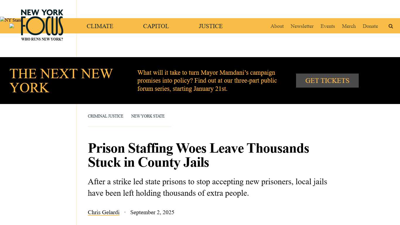 Prison Staffing Woes Leave Thousands Stuck in County… | New York Focus